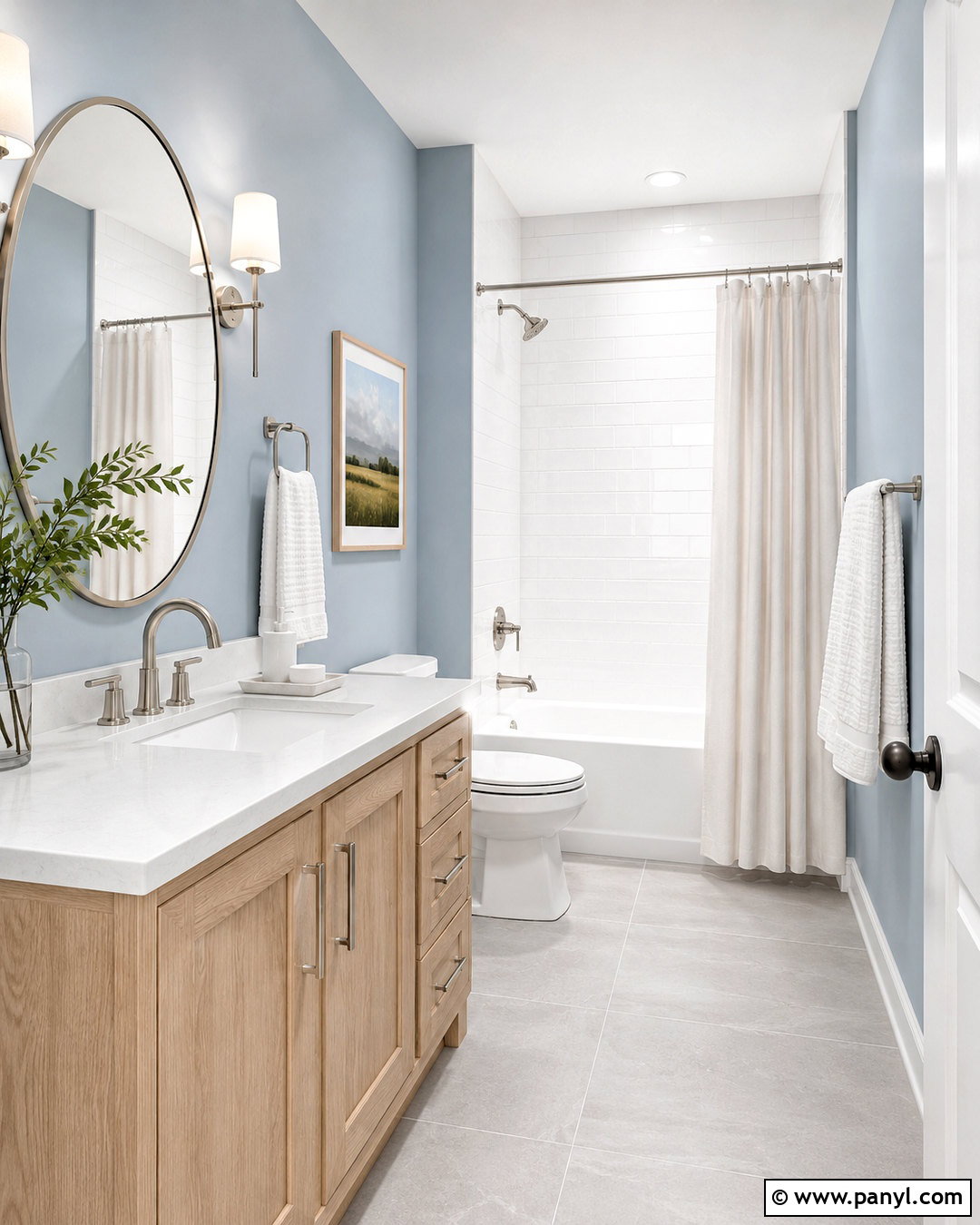 Powder Blue Bathroom - 40 blue wall paint ideas