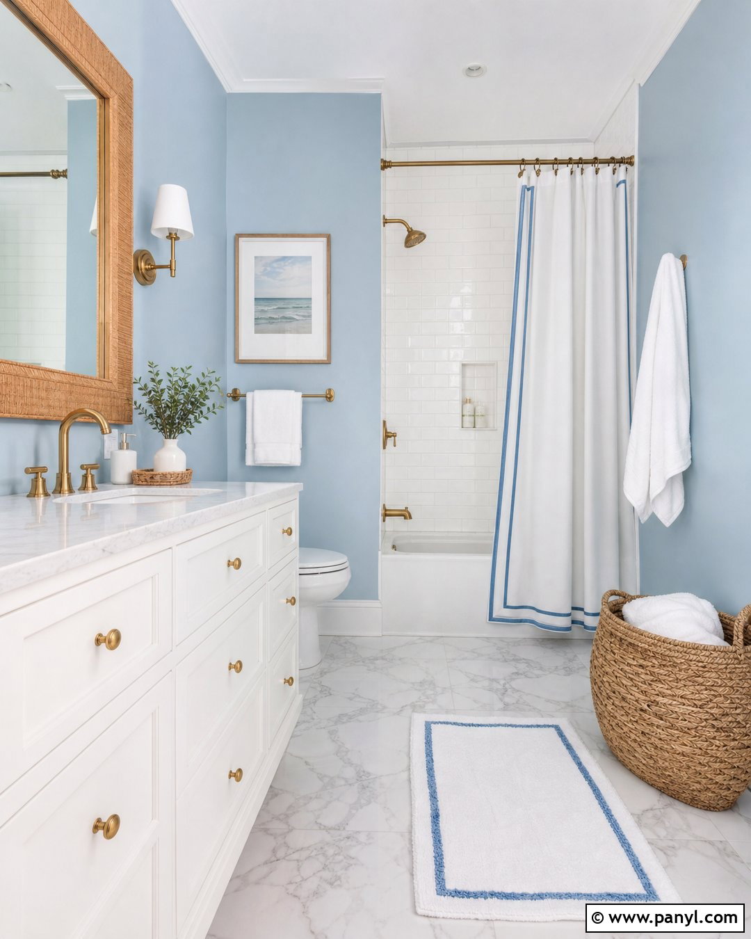 Powder Blue Bathroom Walls - 25 Painted Walls Bathroom Ideas