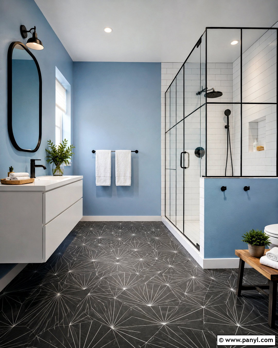 Powder Blue Bathroom With Black Accents - 20 powder blue bathroom ideas
