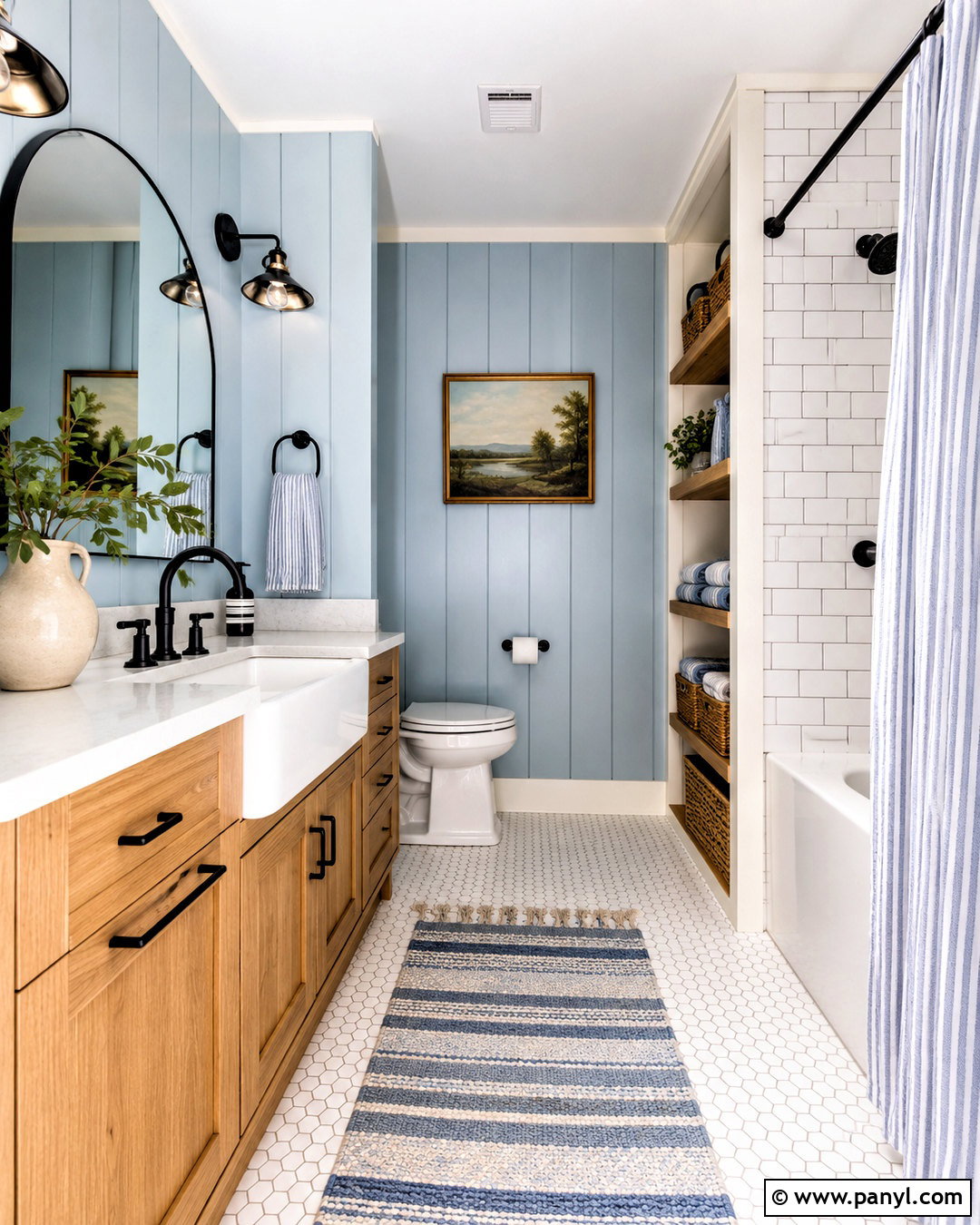 Powder Blue Bathroom With Farmhouse Details - 20 powder blue bathroom ideas
