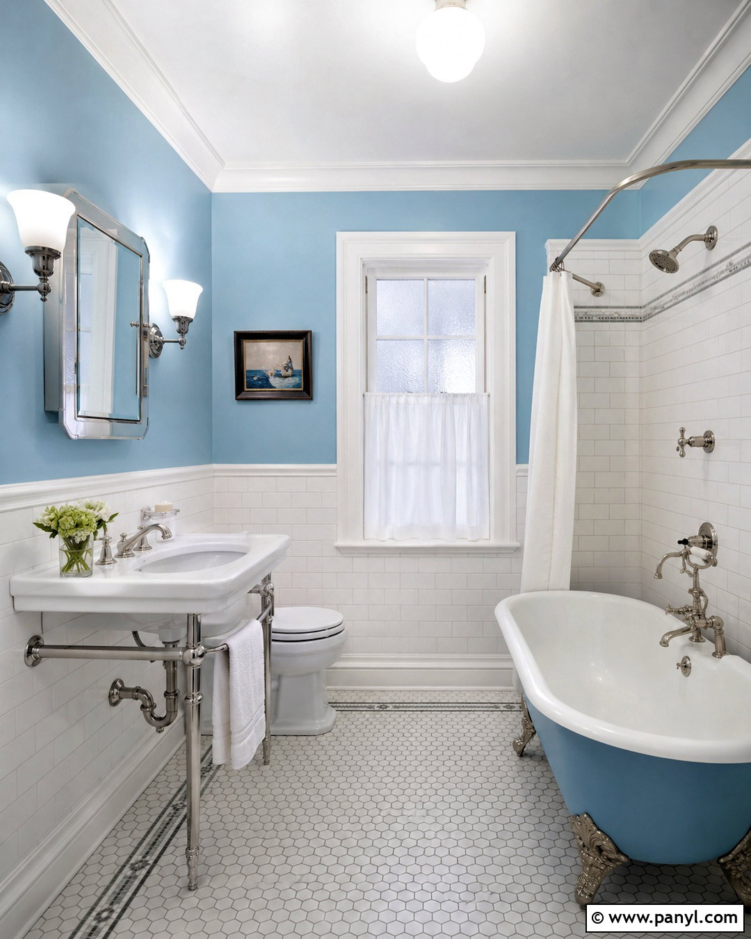 Powder Blue Bathroom With Vintage Fixtures - 20 powder blue bathroom ideas