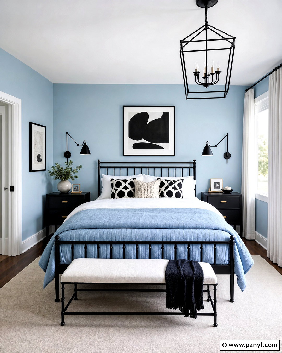 Powder Blue Bedroom With Black Accents - 20 powder blue bedroom ideas