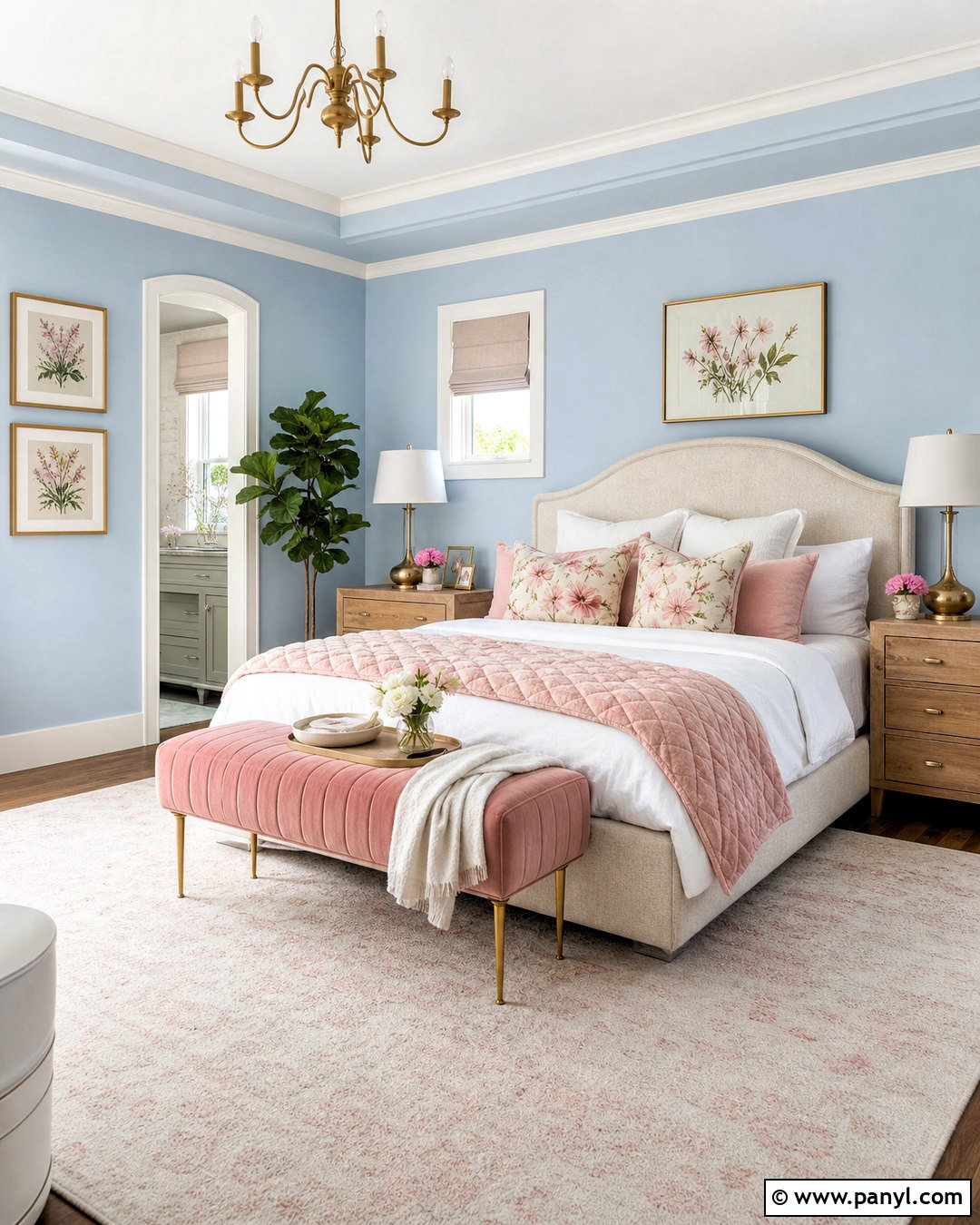 Powder Blue Bedroom With Blush Pink - 20 powder blue bedroom ideas