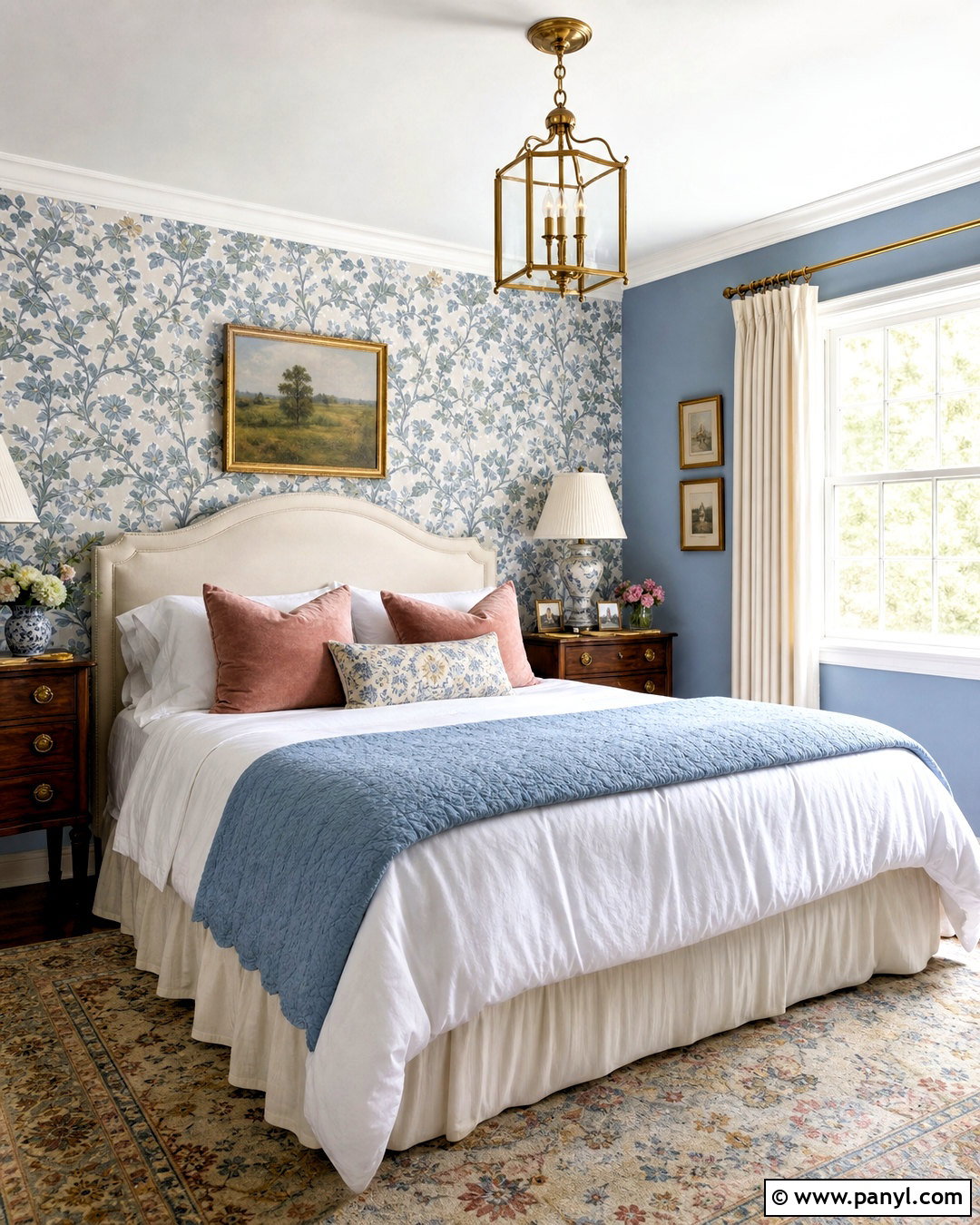 Powder Blue Bedroom With Floral Wallpaper - 20 powder blue bedroom ideas
