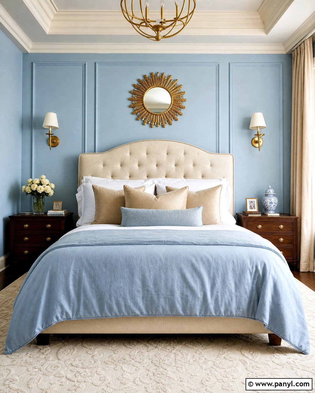 Powder Blue Bedroom With Gold Accents - 20 powder blue bedroom ideas