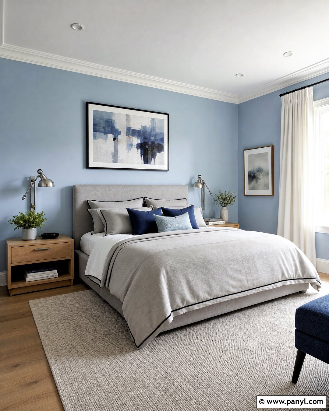 Powder Blue Bedroom With Gray Bedding - 20 powder blue bedroom ideas