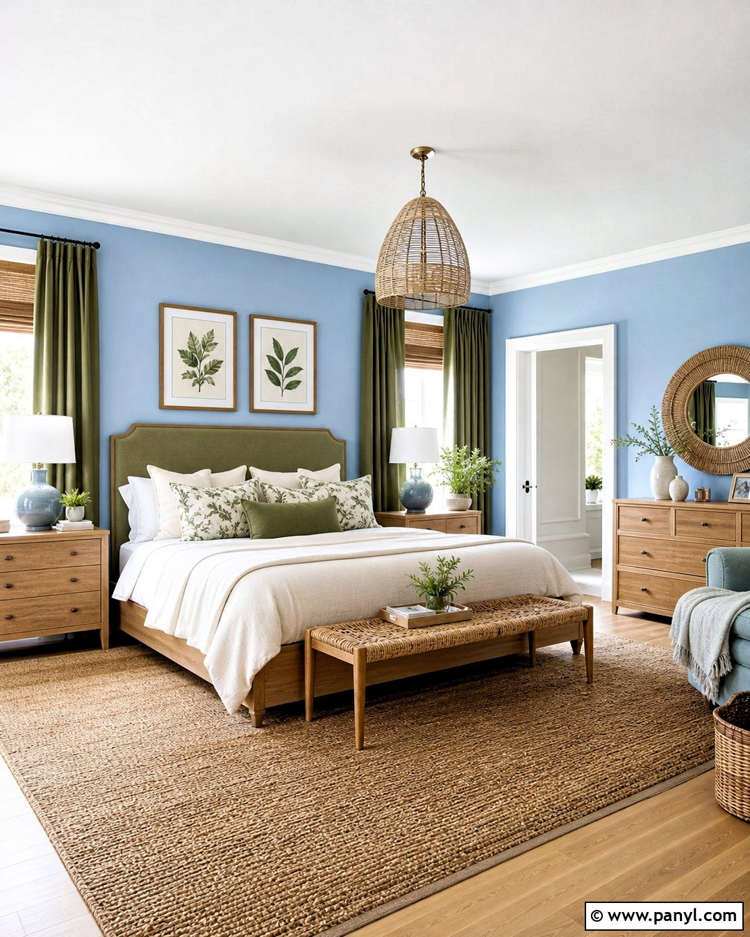 Powder Blue Bedroom With Sage Green - 20 powder blue bedroom ideas
