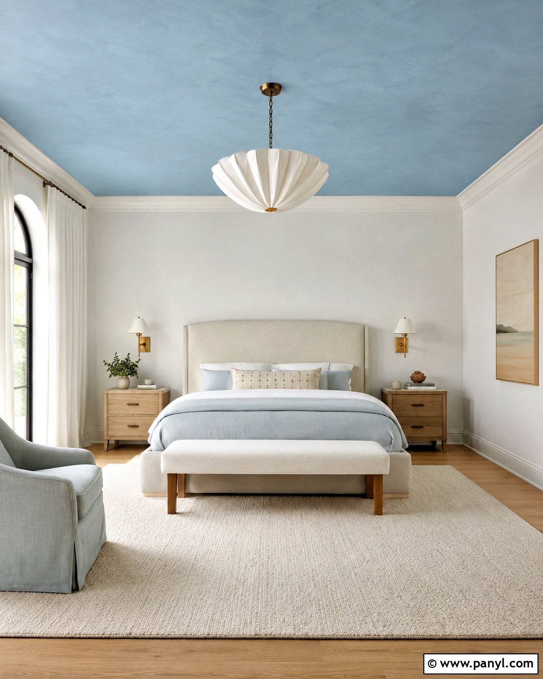 Powder Blue Ceiling Bedroom - 20 White Walls With Blue Ceiling Ideas