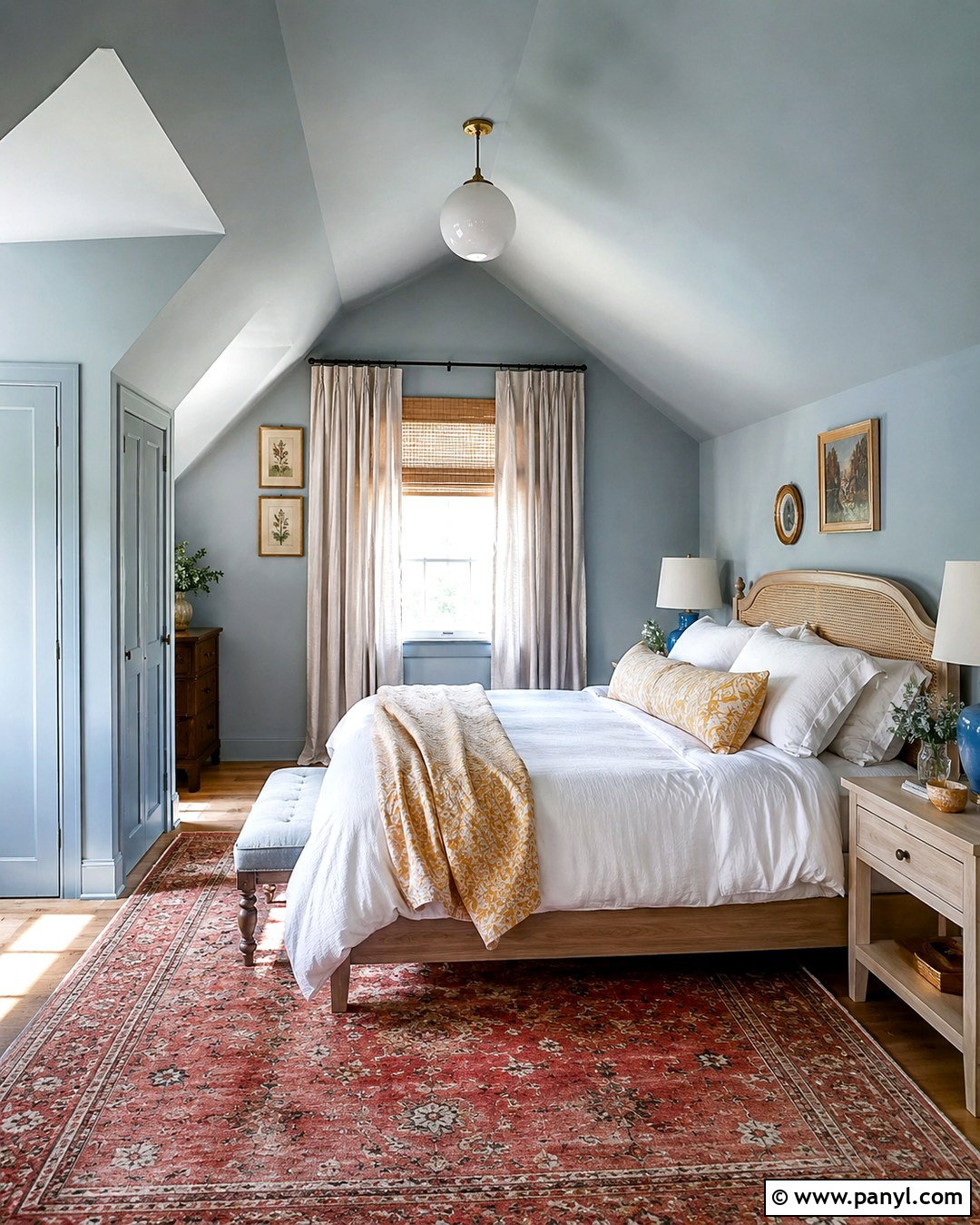 Powder Blue Color Drenched Bedroom - 20 Colour Drenching A Room Ideas