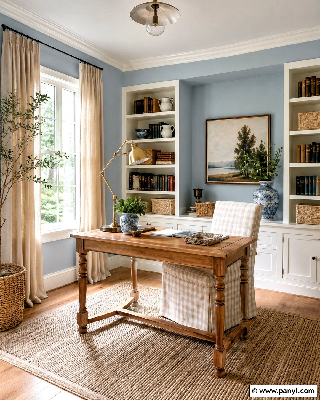 Powder Blue Cottage Home Office - 20 cottage paint colors interior ideas