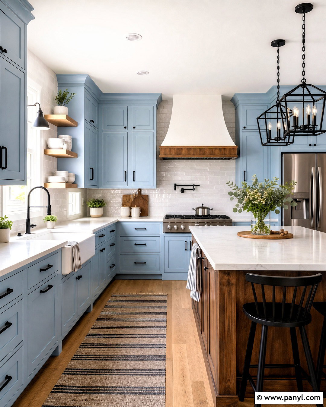 Powder Blue Farmhouse Kitchen - 20 powder blue room ideas