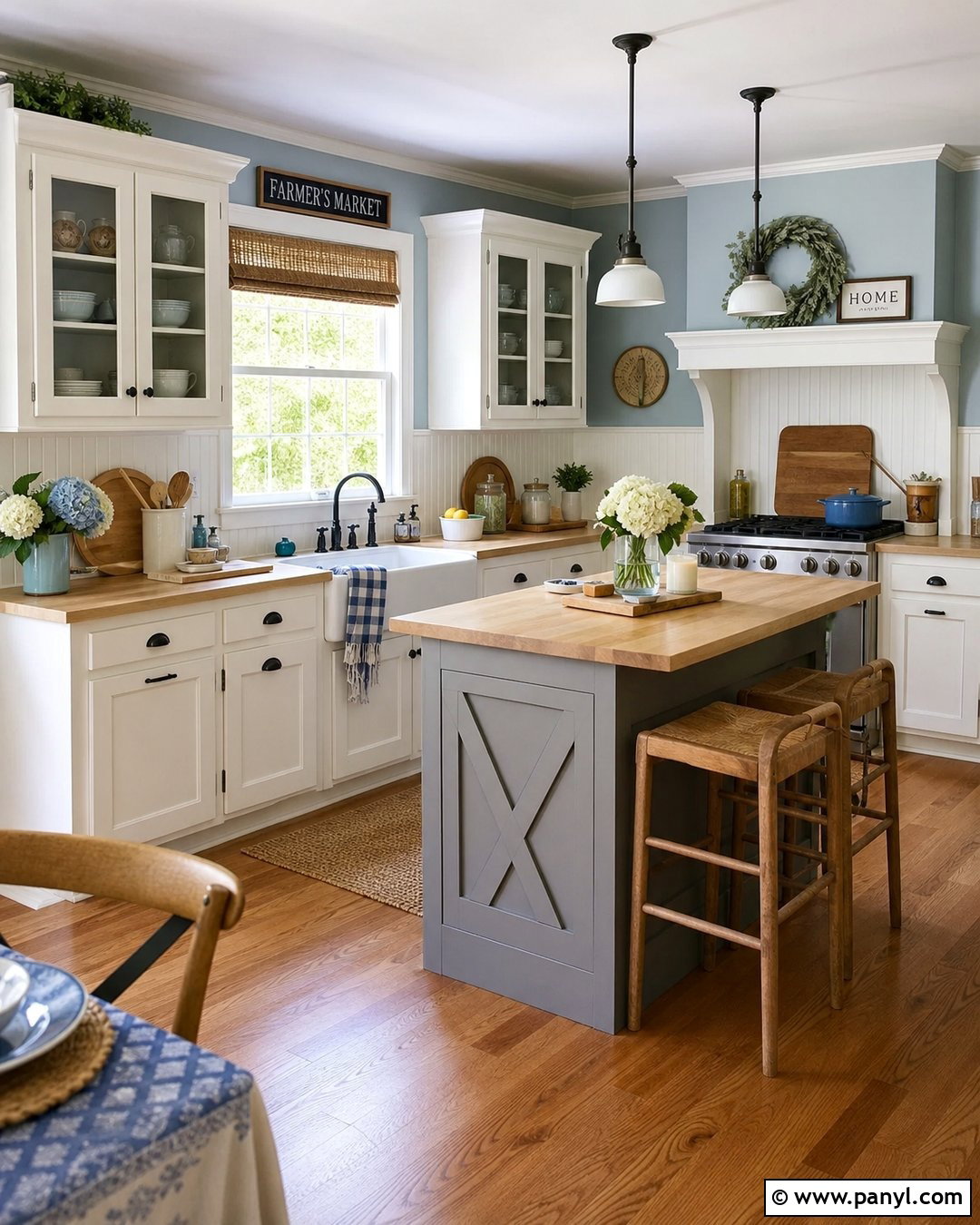 Powder Blue Farmhouse Kitchen Walls - 30 Farmhouse Kitchen Wall Colors