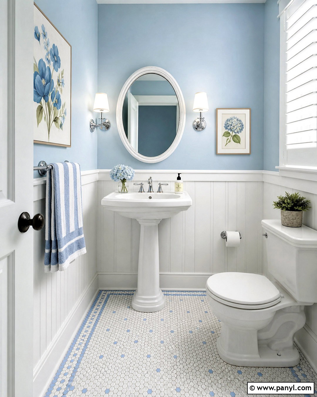 Powder Blue Half Bath - 20 half bath paint colors