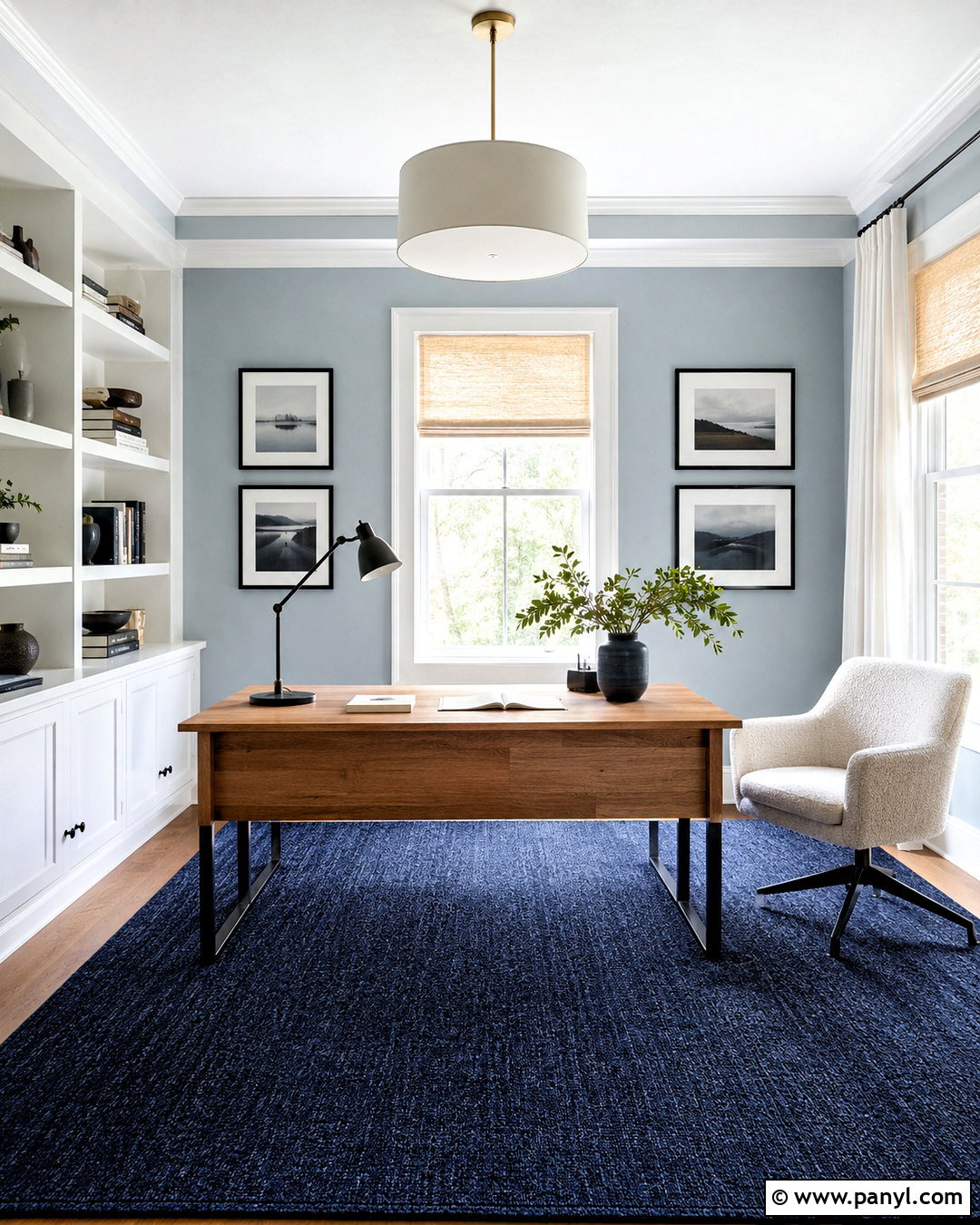 Powder Blue Home Office Walls - 20 paint interior walls