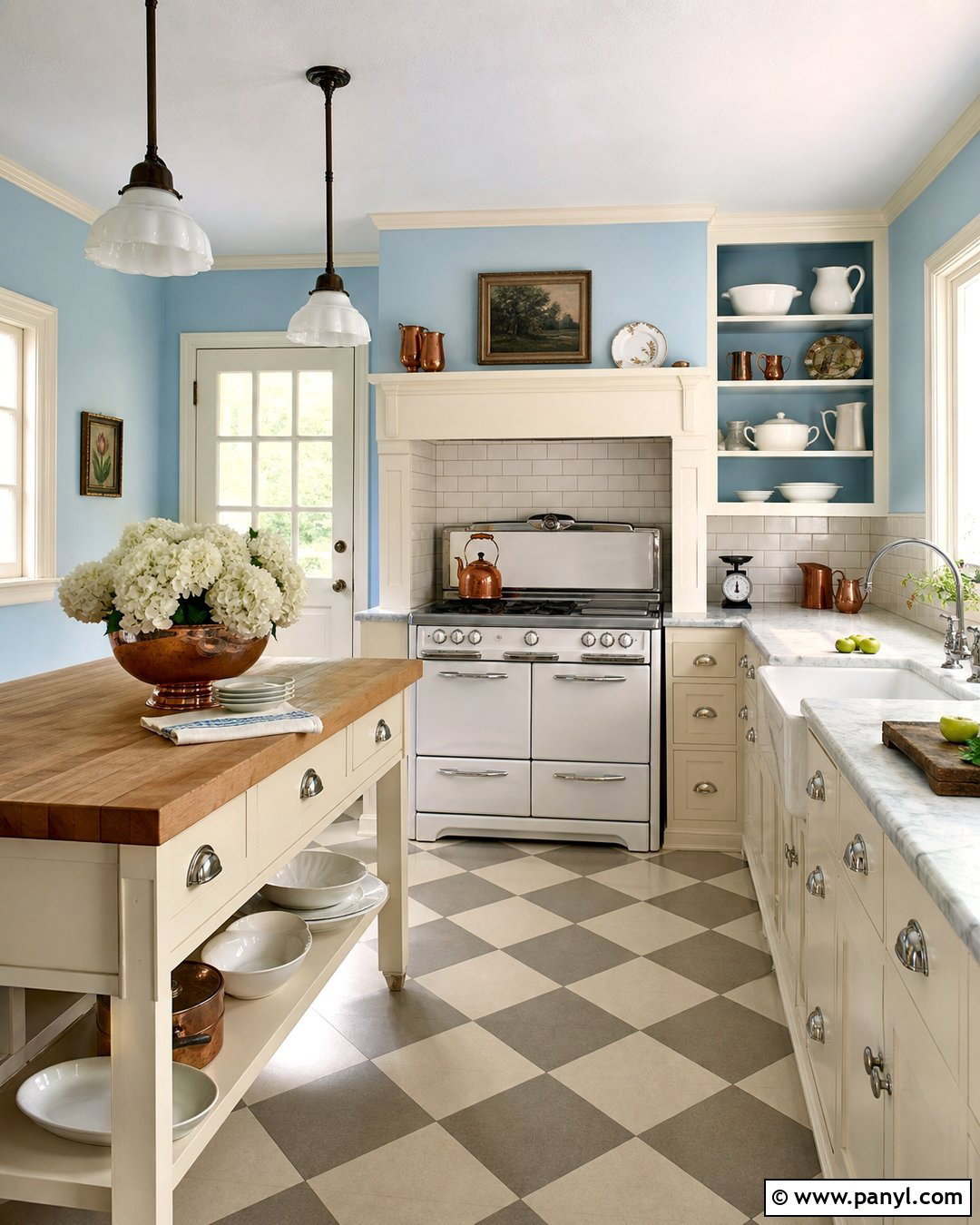 Powder Blue Kitchen Walls - 35 kitchen wall colors with cream cabinets
