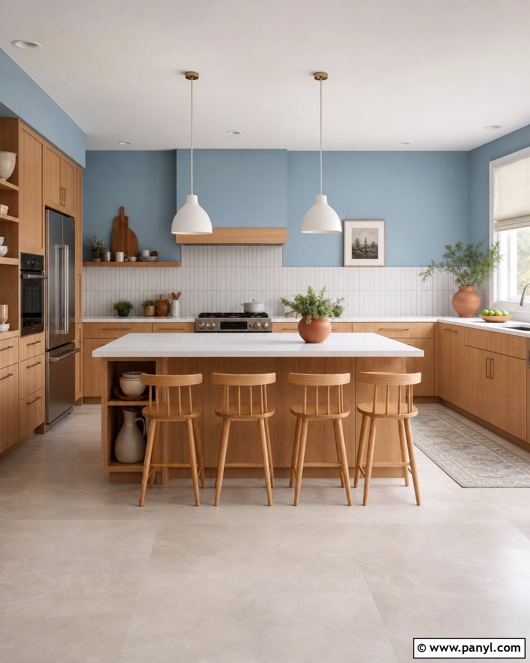 Powder Blue Kitchen Walls - 35 kitchen wall colours