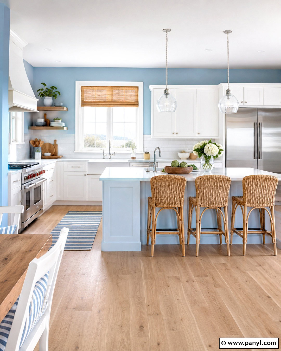 Powder Blue Kitchen Walls - 35 white kitchen cabinets wall color ideas