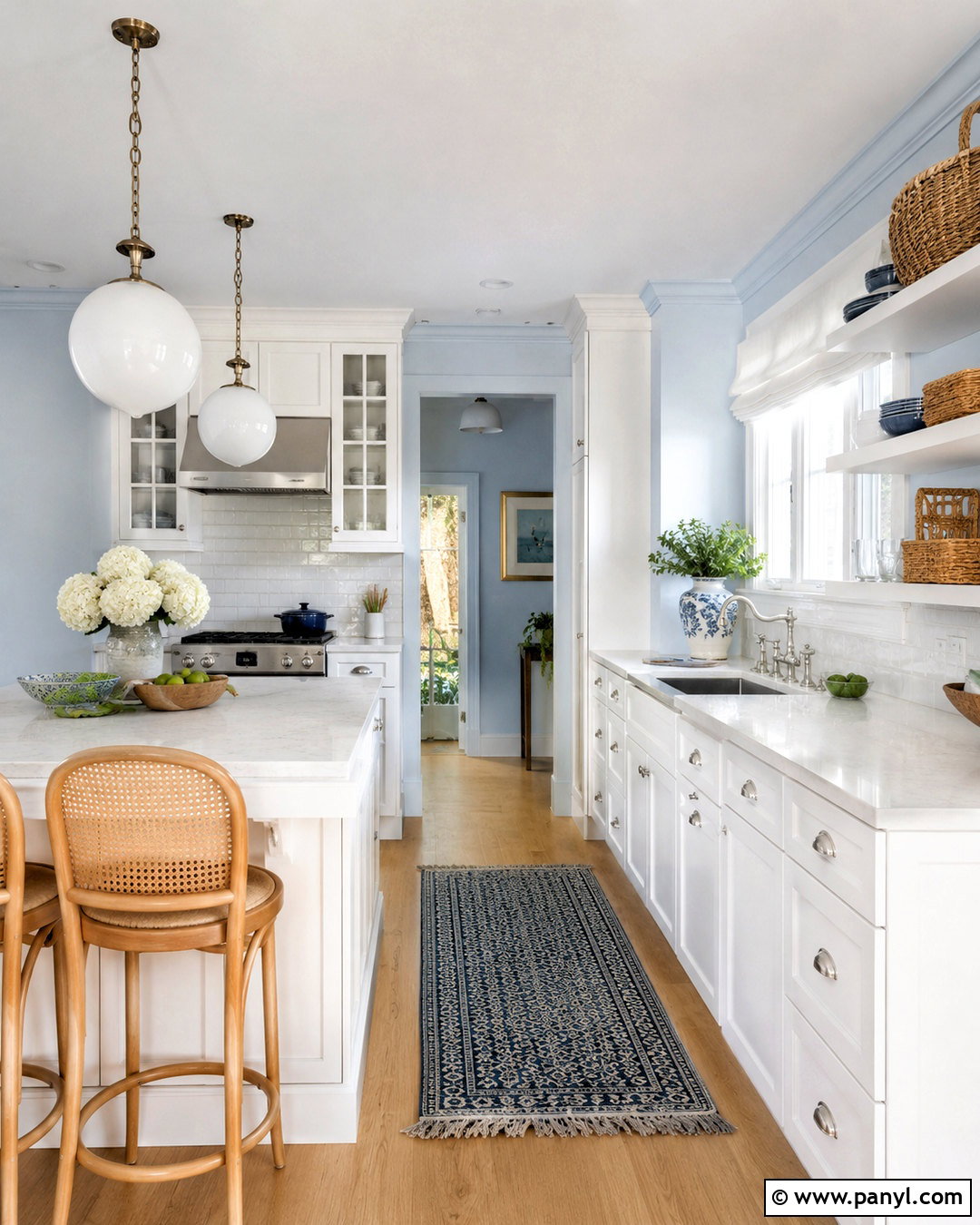 Powder Blue Kitchen Walls - 40 Kitchen Wall Colors With White Cabinets