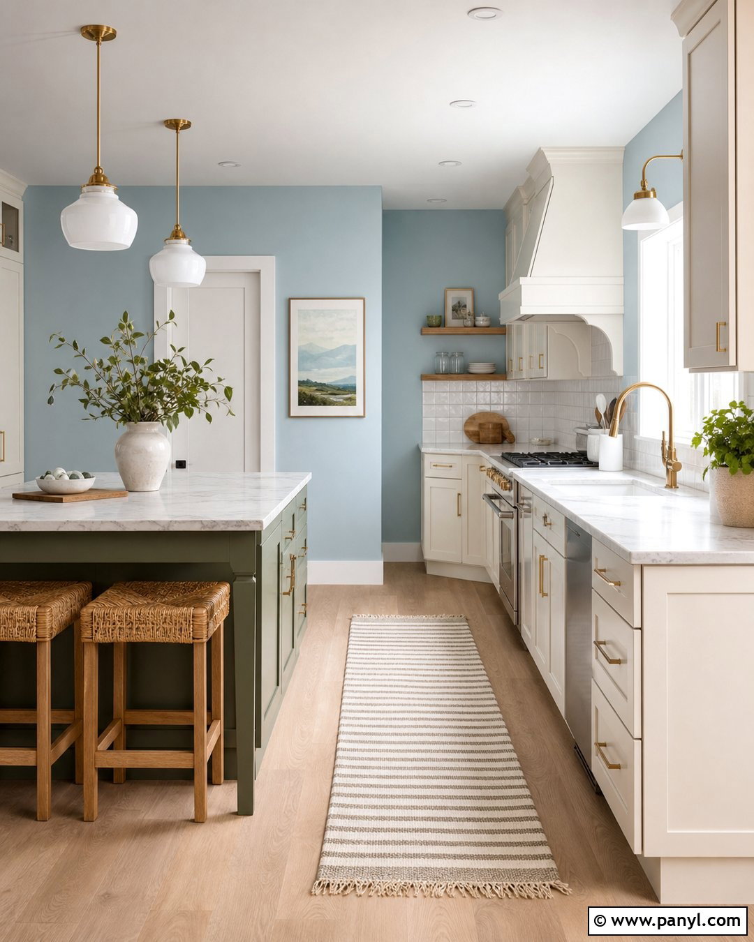 Powder Blue Kitchen Walls - 50 blue walls