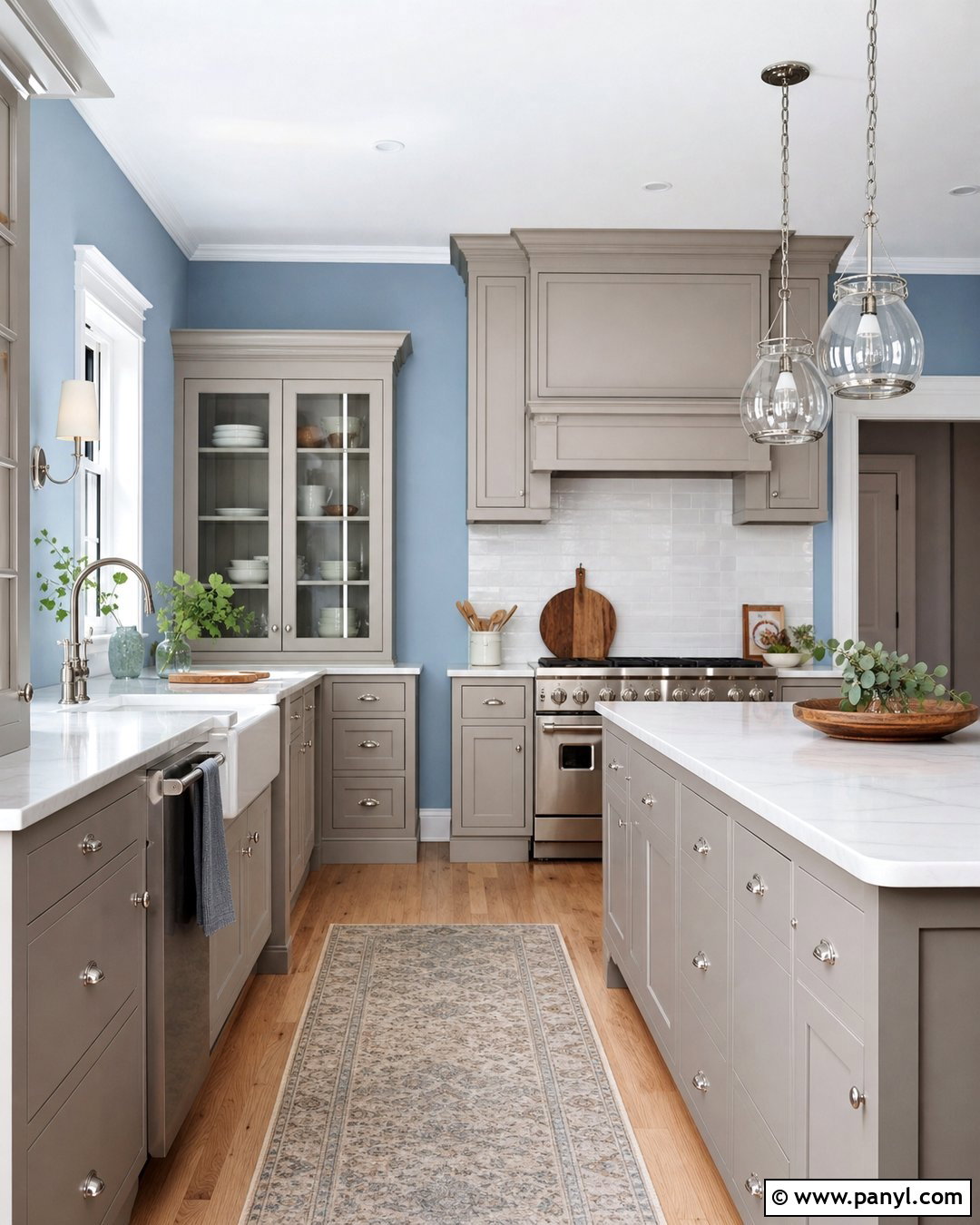 Powder Blue Kitchen Walls With Gray Cabinets - 45 blue kitchen walls