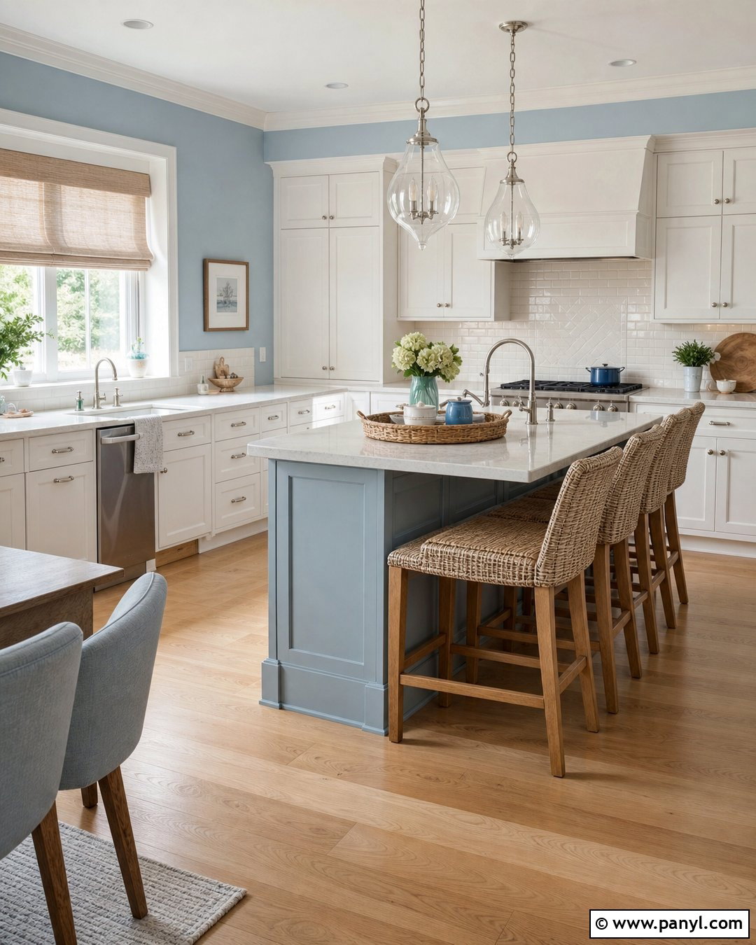 Powder Blue Kitchen Walls With White Cabinets - 30 blue kitchen walls white cabinets