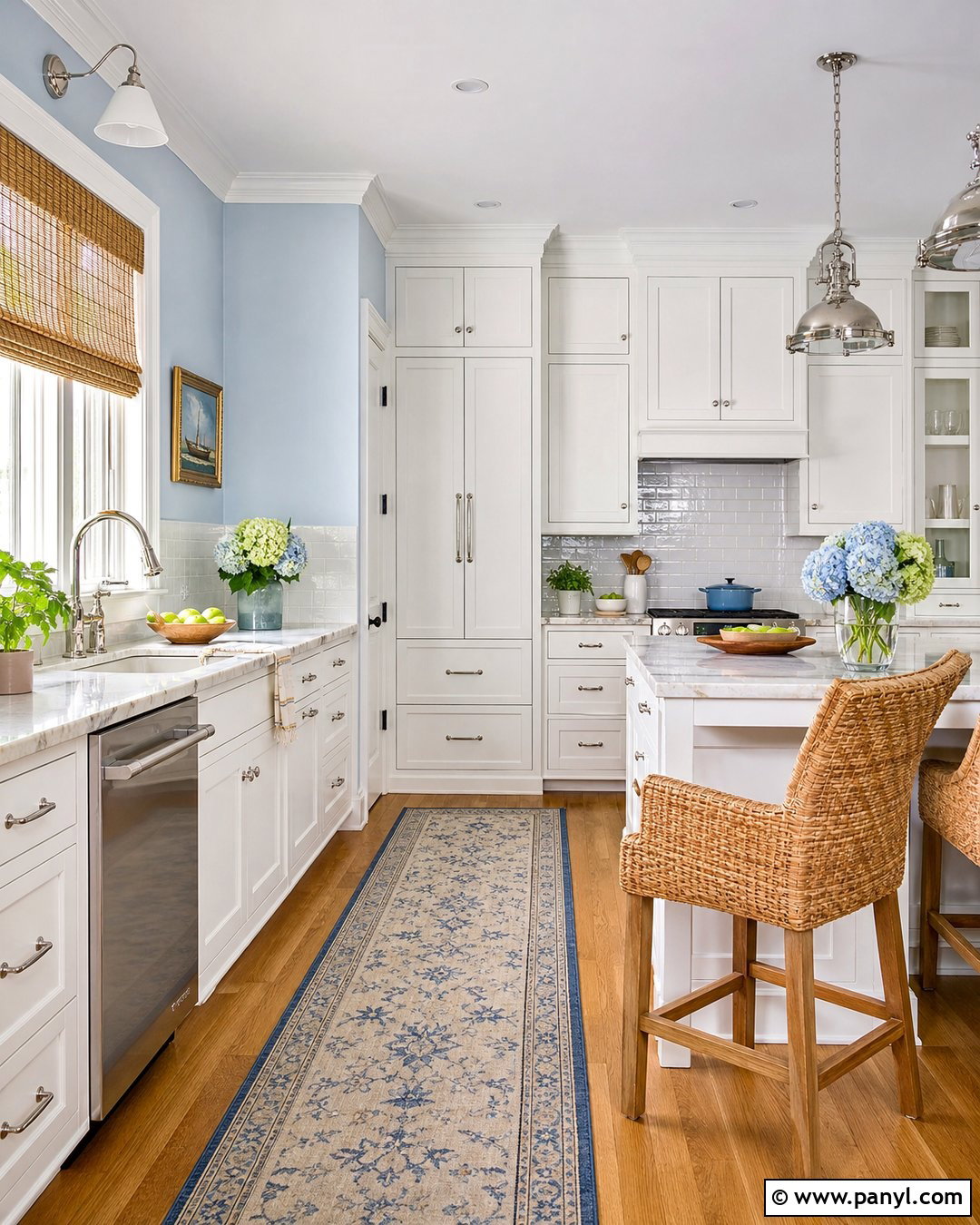 Powder Blue Kitchen Walls - 30 White Kitchen Wall Color Ideas