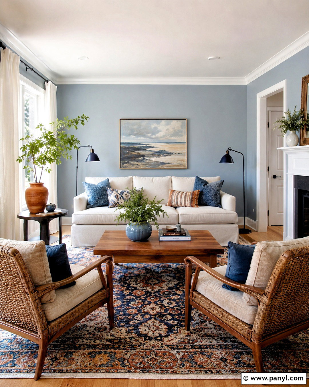 Powder Blue Living Room Wall Color - 40 Room Wall Color Ideas
