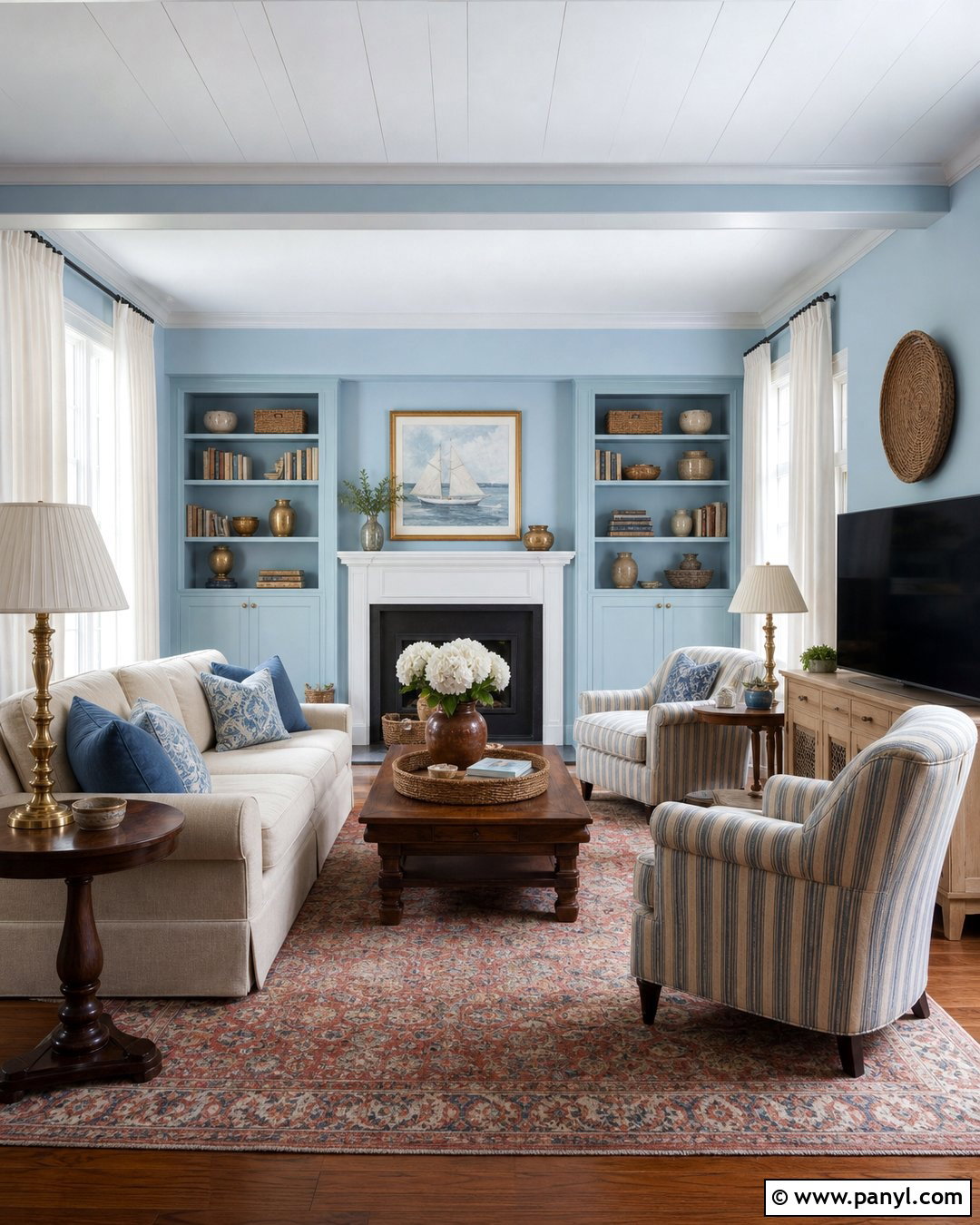 Powder Blue Living Room Walls - 35 Best Wall Colors For Living Room Ideas