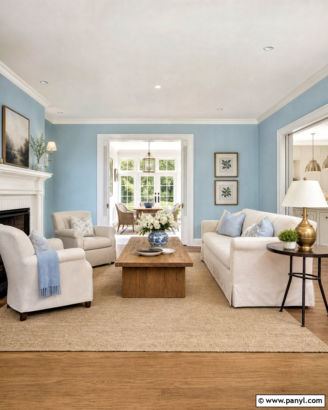 Powder Blue Living Room With Cream Furniture - 20 powder blue room ideas