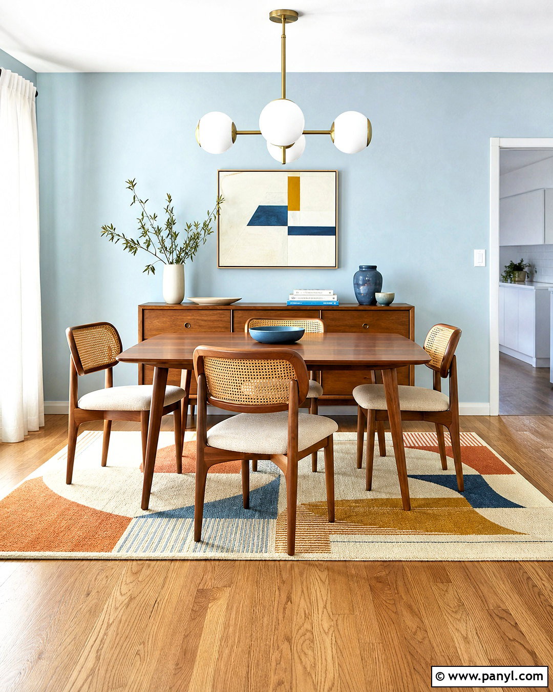 Powder Blue Midcentury Dining Room - 20 powder blue room ideas