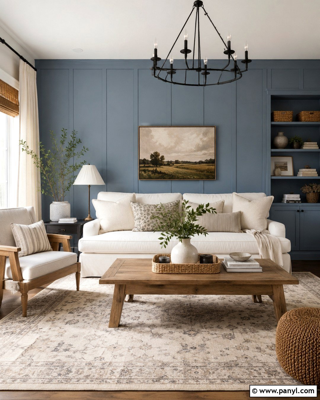 Powder Blue Modern Farmhouse Accent Wall - 20 Powder Blue Accent Wall Ideas