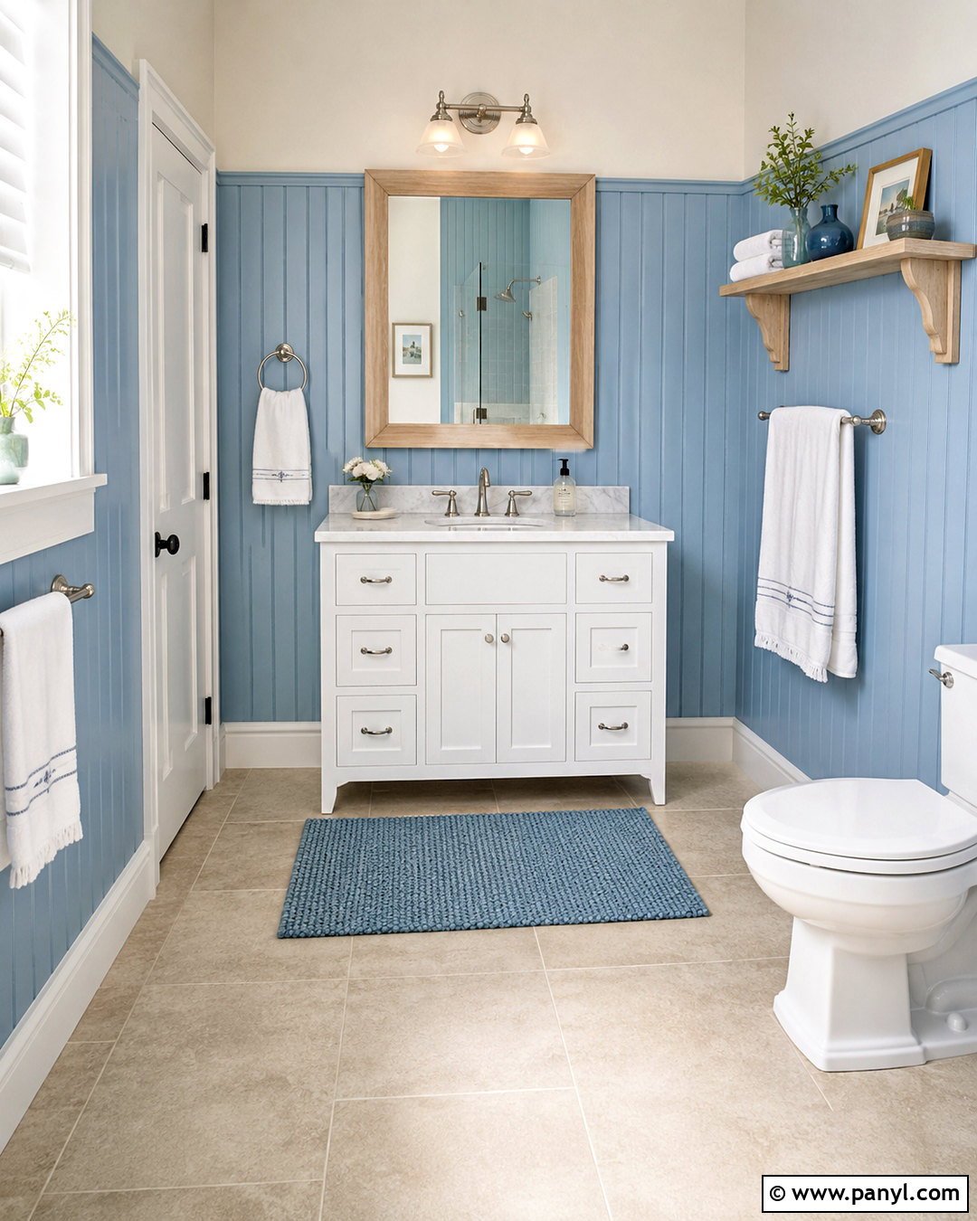 Powder Blue Shiplap Bathroom - 20 coastal blue bathroom ideas