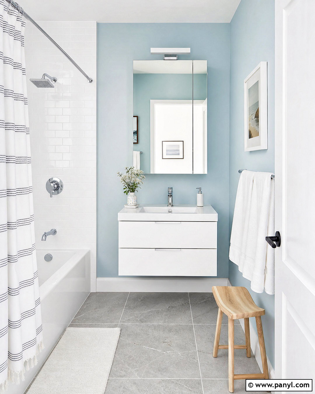 Powder Blue Small Bathroom - 20 bathroom color ideas for small bathrooms