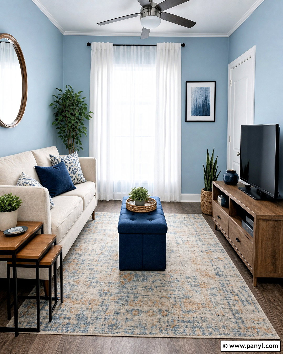 Powder Blue Small Living Room With Multifunctional Furniture - 20 powder blue room ideas