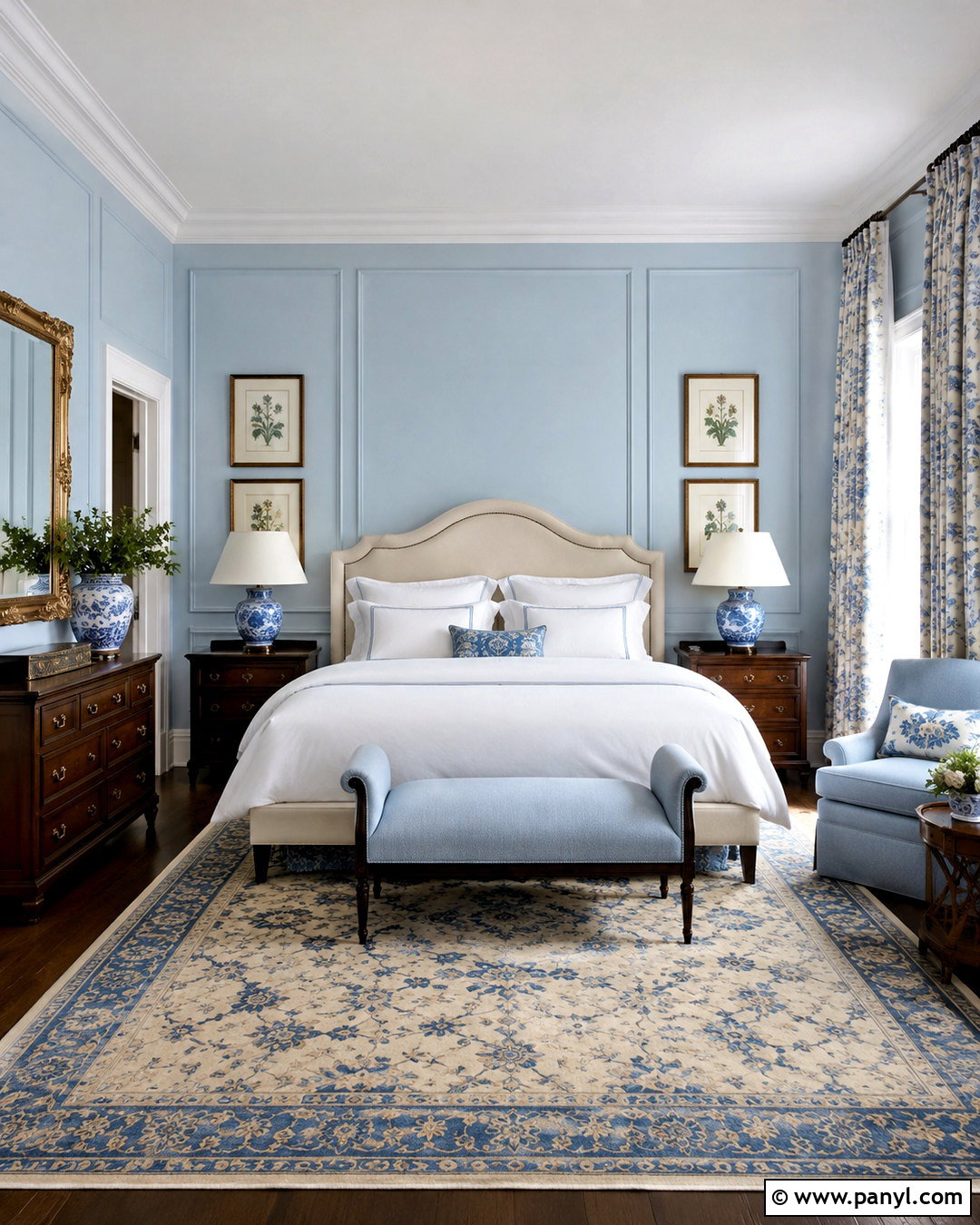 Powder Blue Traditional Bedroom - 20 blue bedroom design ideas