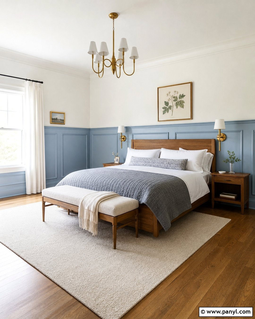 Powder Blue Wainscoting Bedroom - 35 blue wainscoting ideas