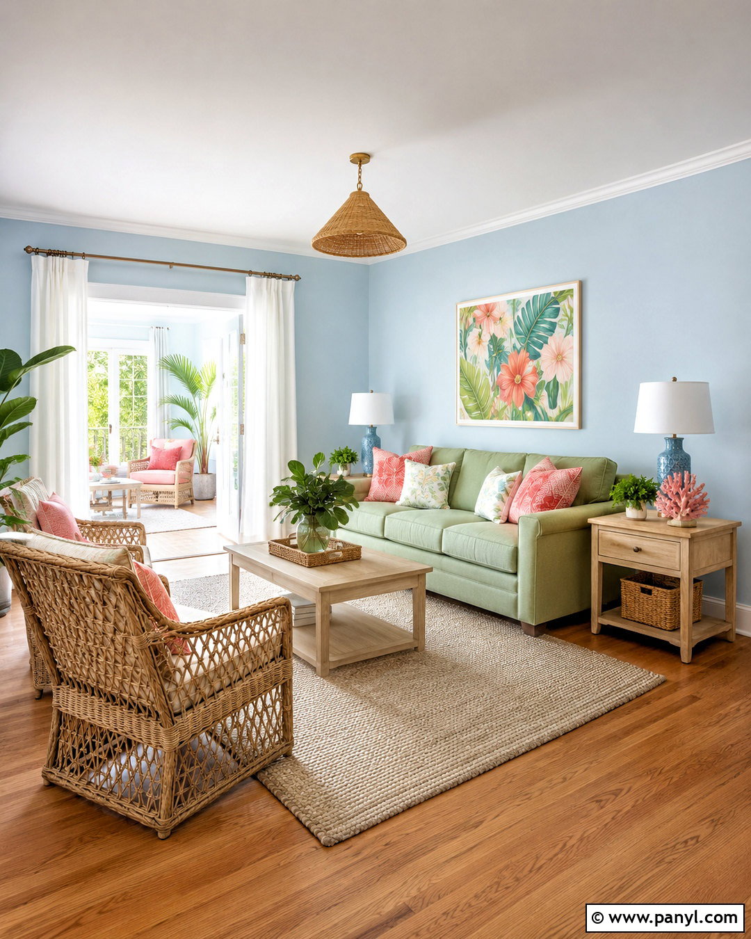Powder Blue Wall Color With Green Sofa - 35 Wall Color For Green Sofa Ideas