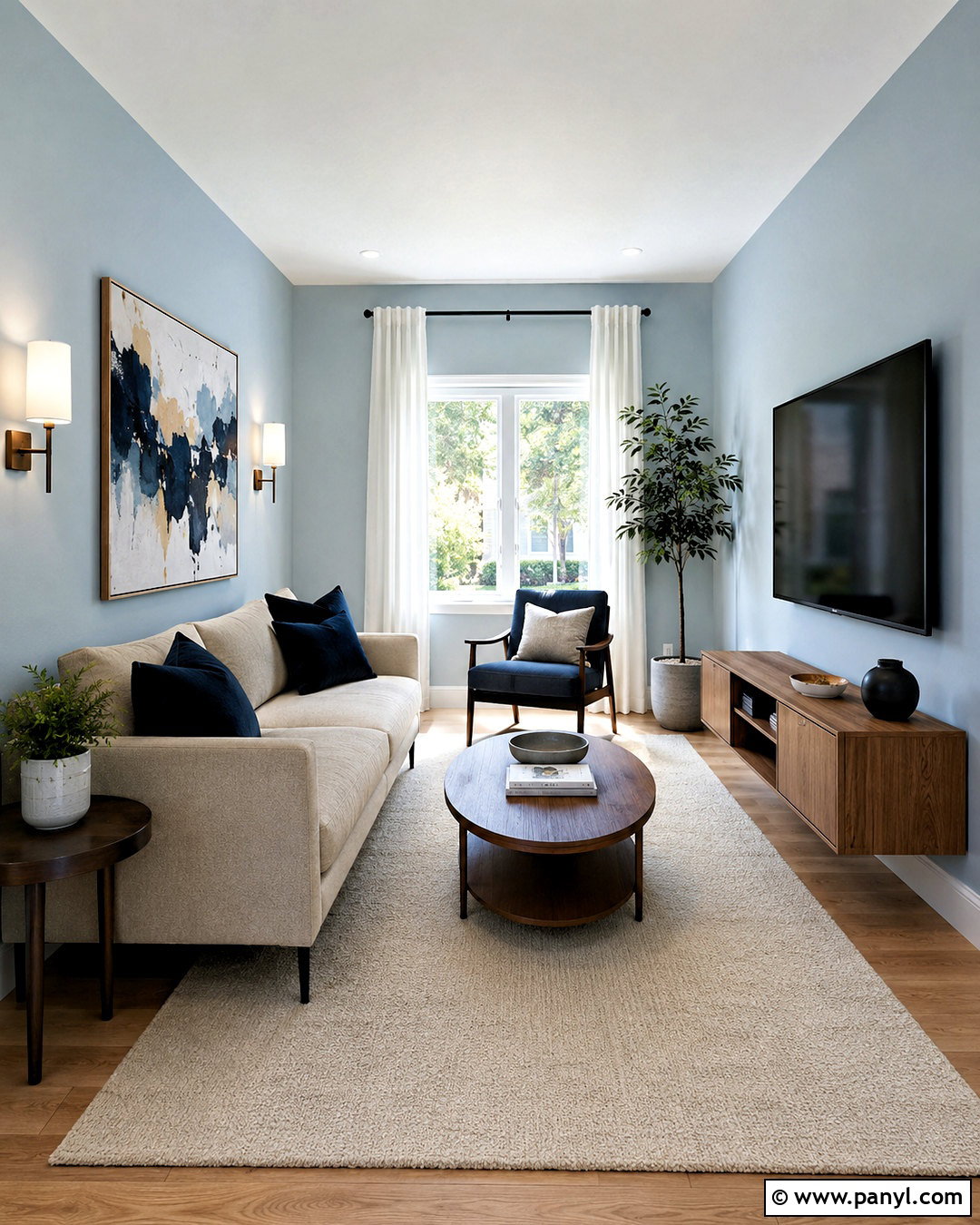 Powder Blue Walls For Small Living Room - 20 blue wall living room ideas