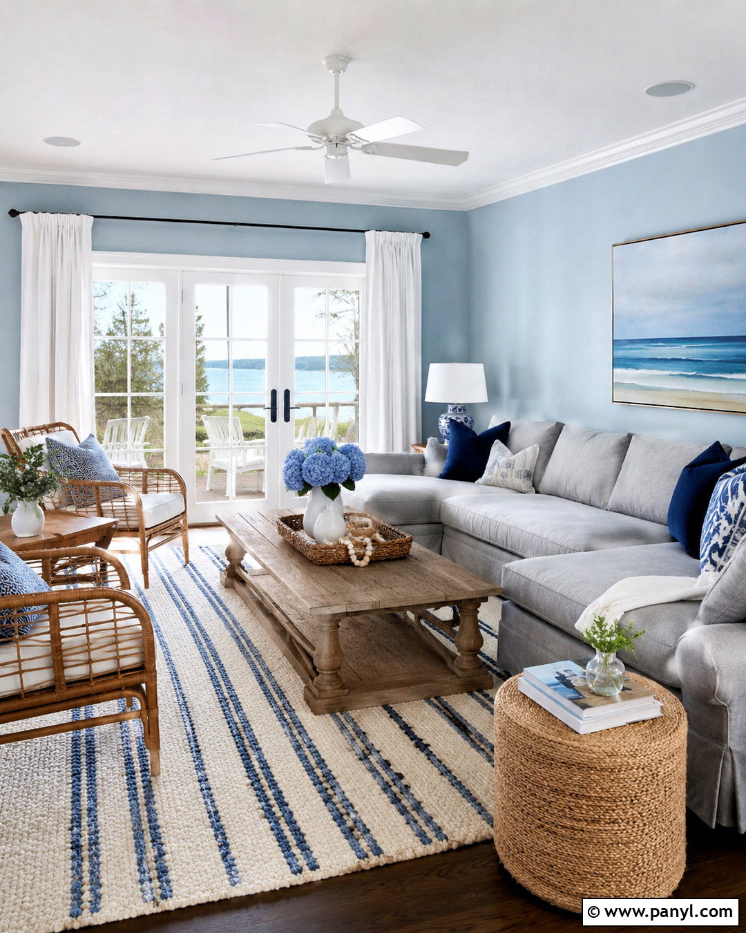 Powder Blue Walls With A Gray Sofa - 20 What Colour Walls With Grey Sofa Ideas