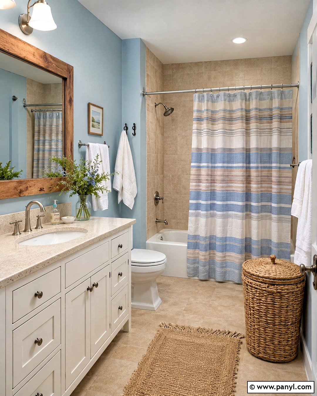 Powder Blue Walls With Beige Bathroom Tiles - 20 What Color Goes With Beige Bathroom Tiles