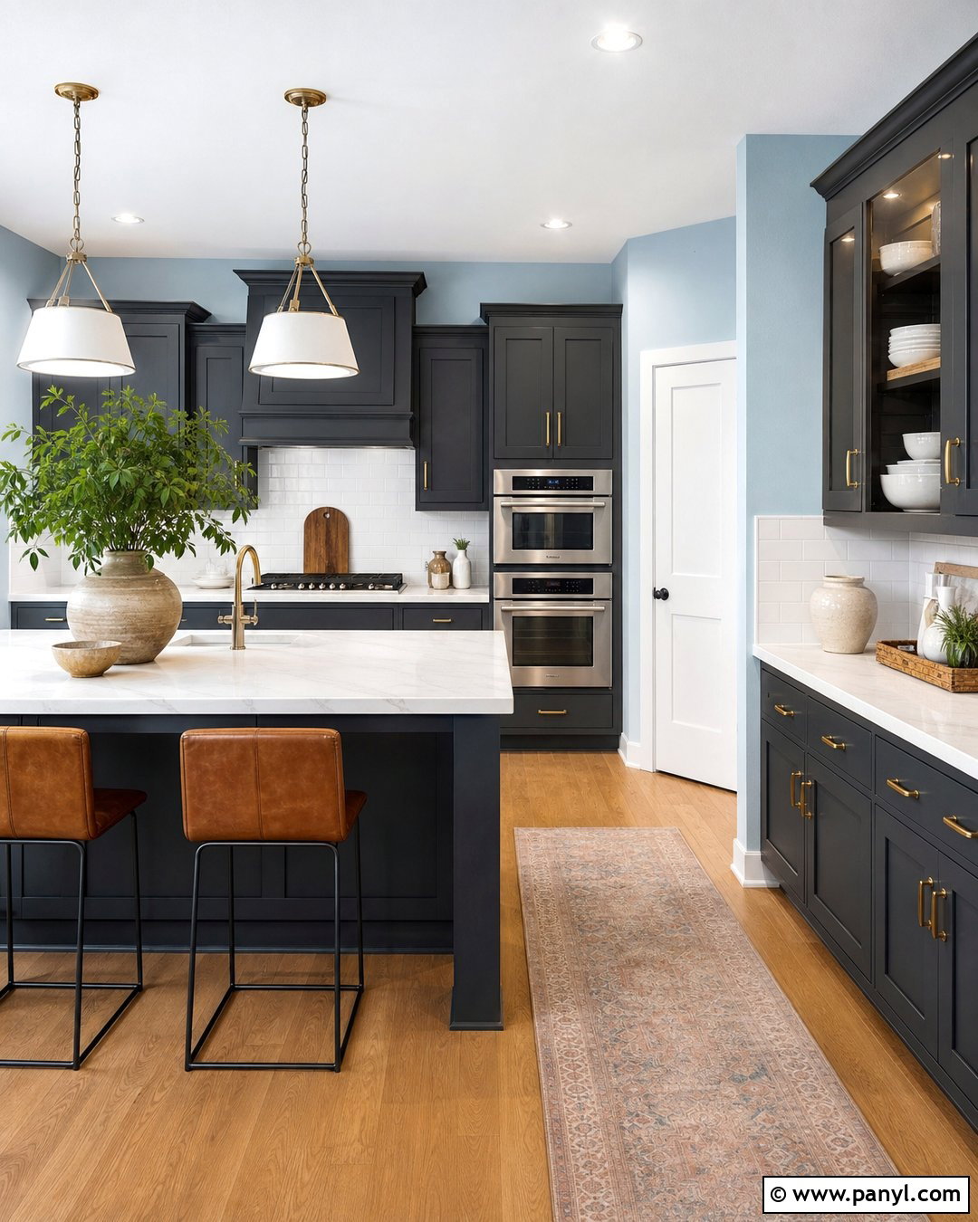 Powder Blue Walls With Gray Kitchen Cabinets - 30 Gray Kitchen Cabinets Wall Color Ideas