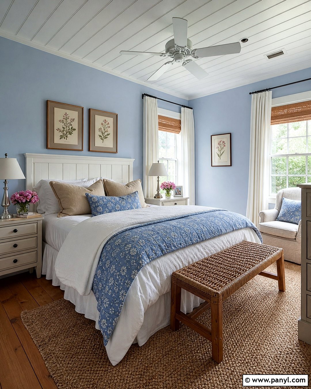 Powder Blue Walls With Pine Floors - 25 Wall Color Combination With Wooden Floor Ideas