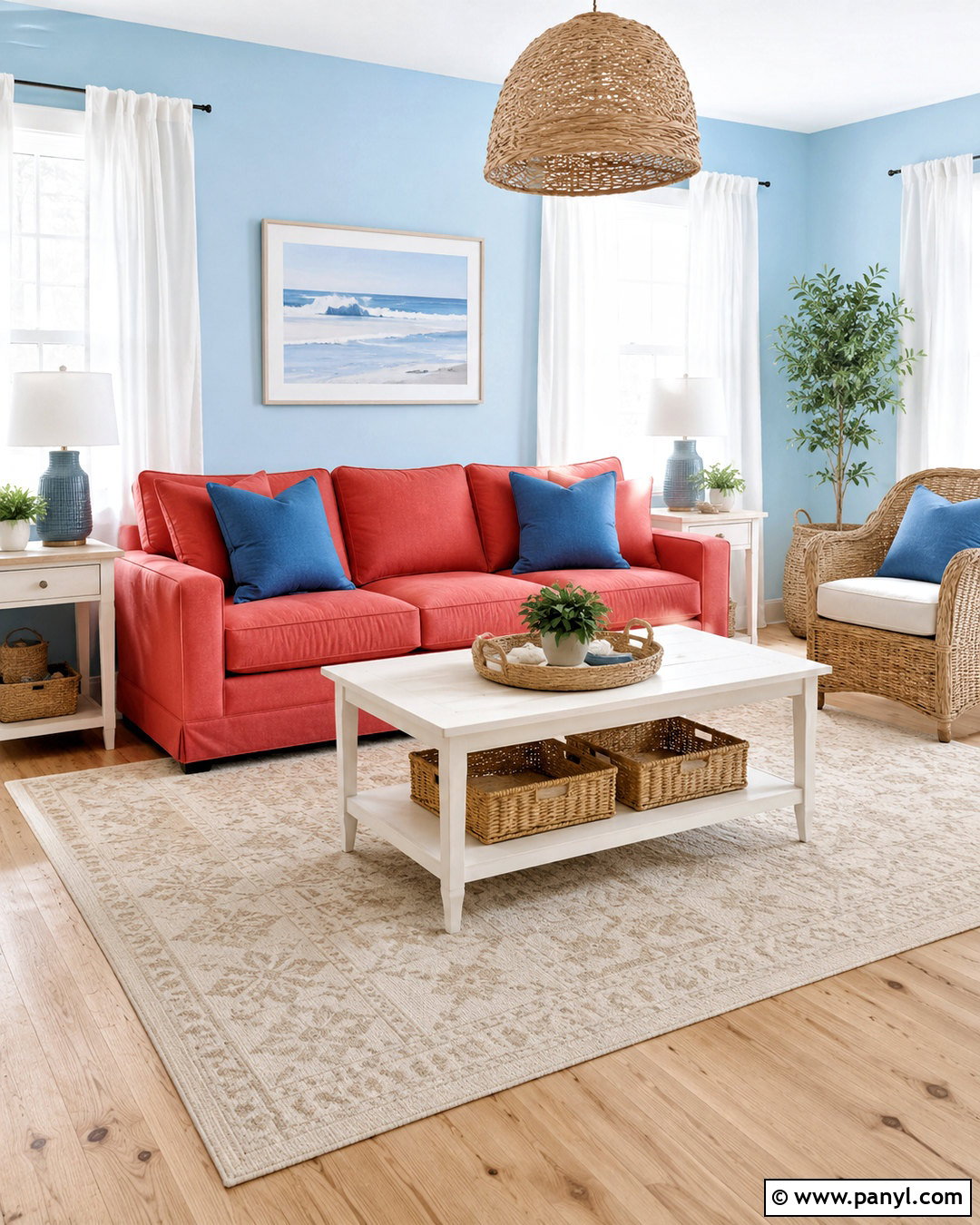 Powder Blue Walls With Red Furniture - 20 What Color Walls Go With Red Furniture Ideas