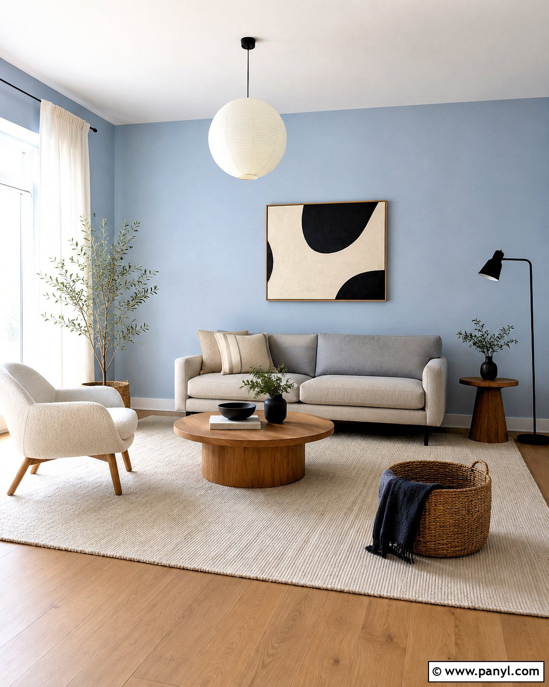 Powder Blue Walls With Scandinavian Decor - 20 blue walls living room ideas