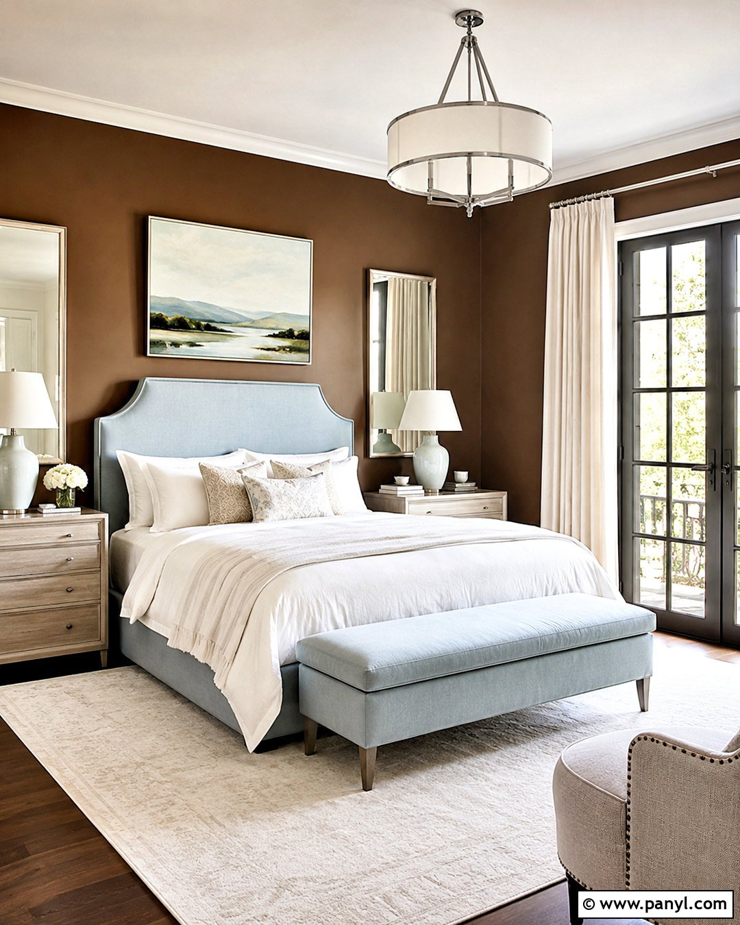 Powder Blue With Brown Walls - 20 What Color Goes With Brown Walls