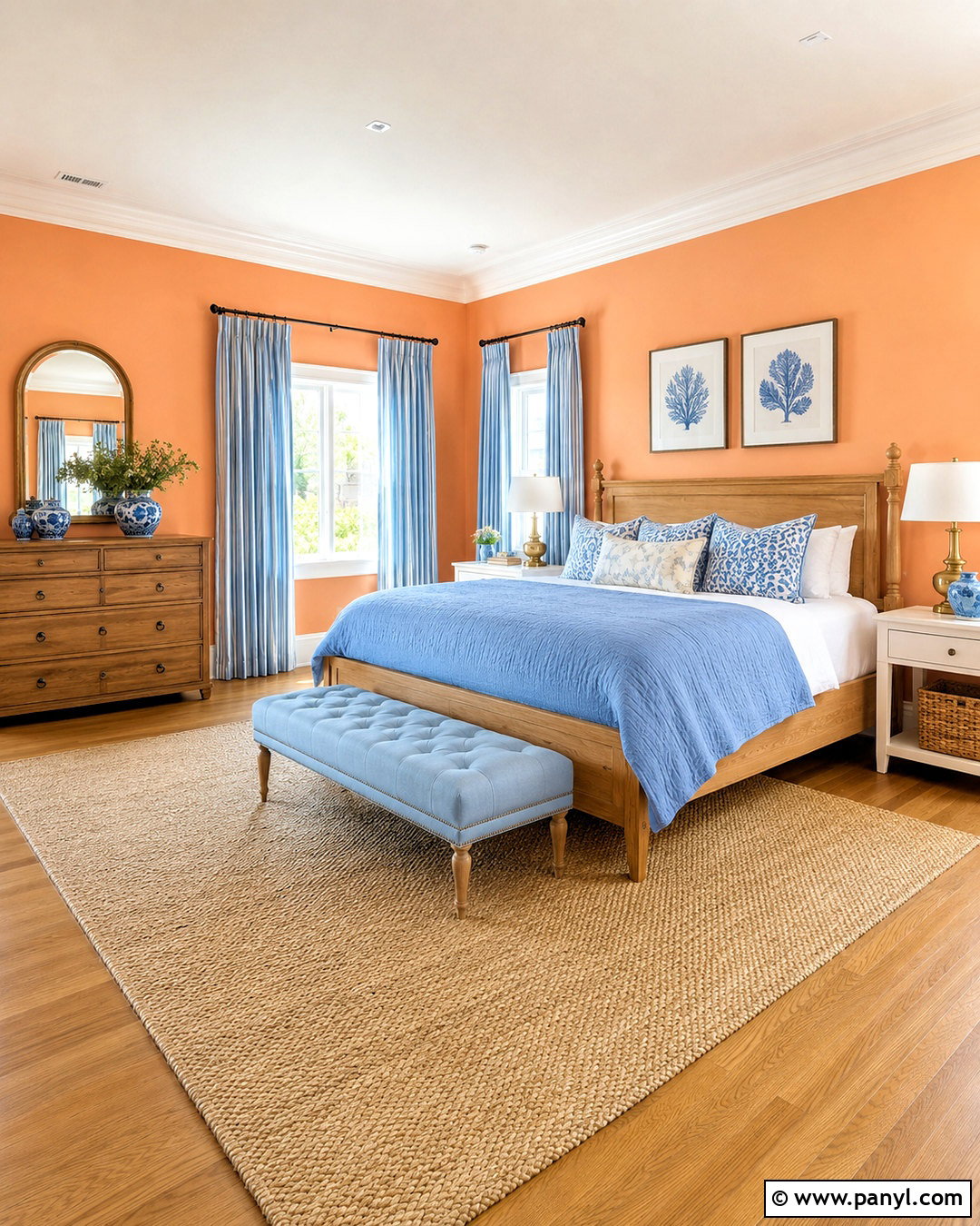 Powder Blue With Orange Walls - 20 What Colors Go With Orange Walls