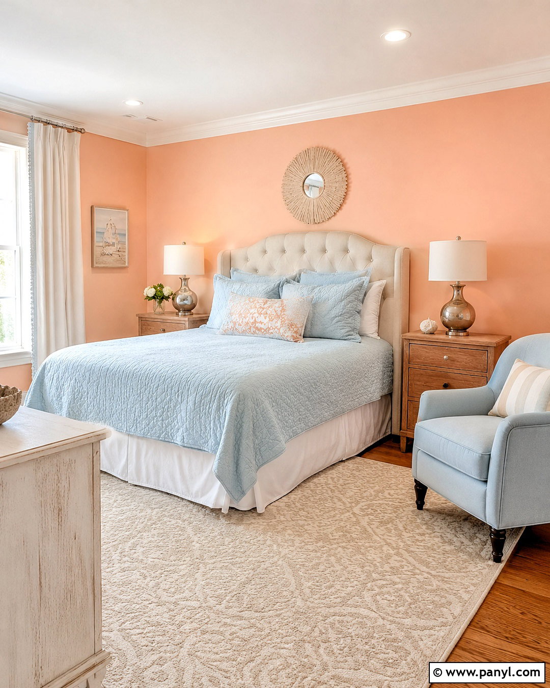 Powder Blue With Peach Walls - 20 What Colours Go With Peach Walls