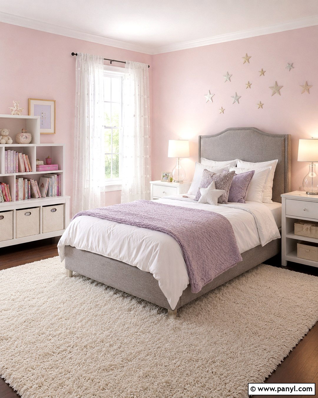 Powder Pink Girls Room - 20 Pink Wall Colors For Girls Room Ideas