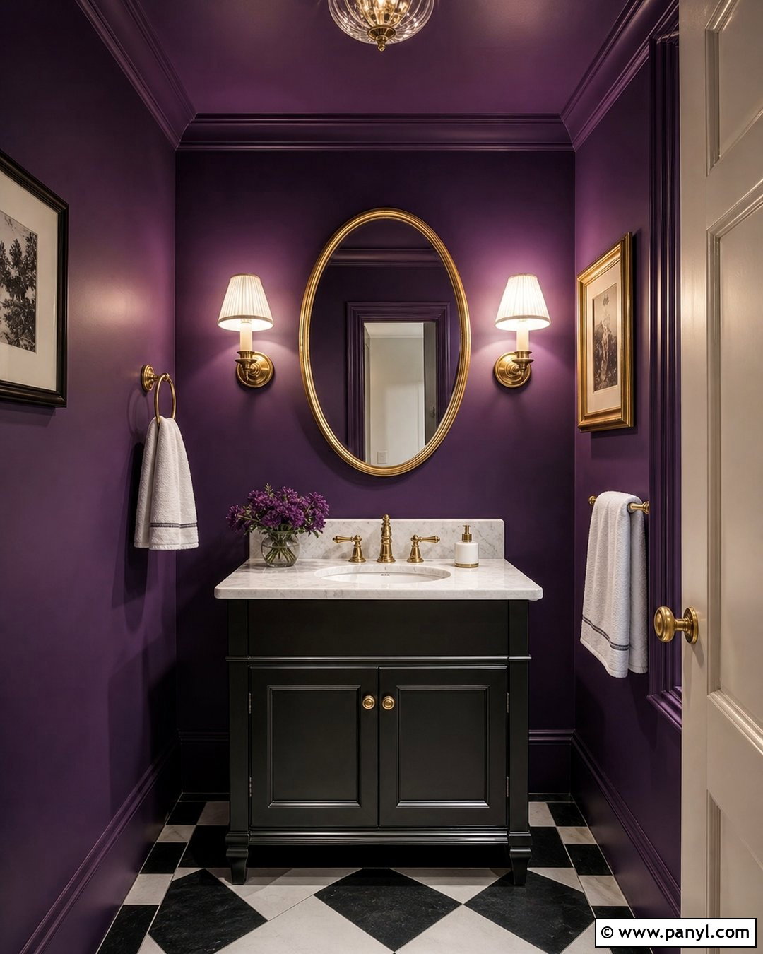 Powder Room Purple Walls - 25 Purple Bathroom Walls