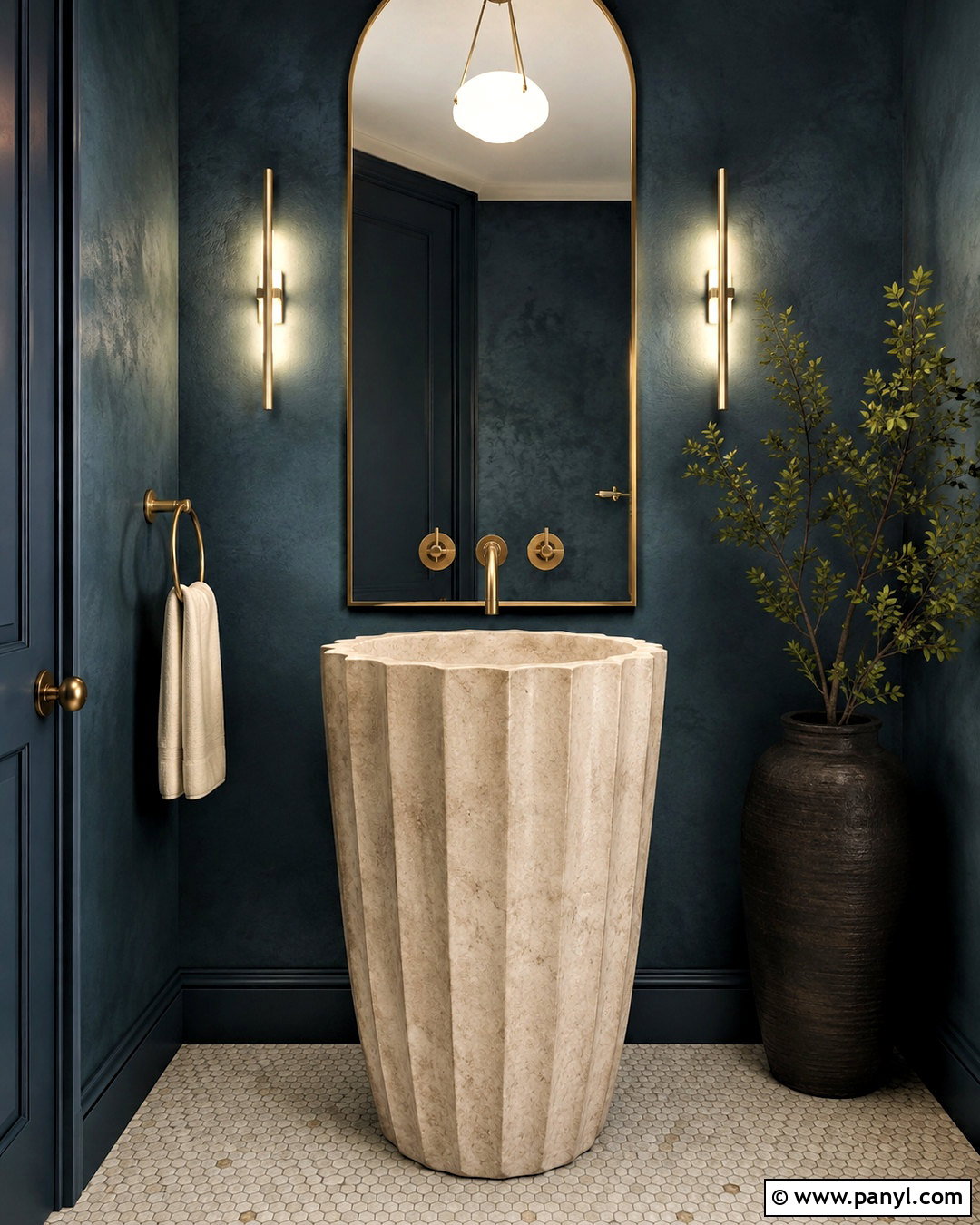 Powder Room With Statement Sink - 20 powder room inspiration ideas